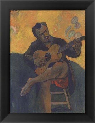 Framed Guitar Player, 1894 Print