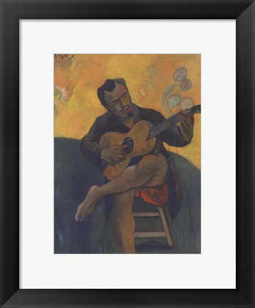 Framed Guitar Player, 1894 Print