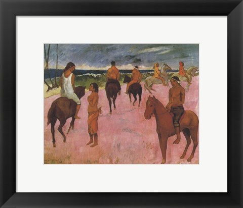 Framed Riders on the Beach, 1902 Print