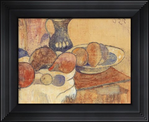 Framed Still Life with a Pitcher and Fruit Print