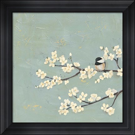 Framed Chickadee &amp; Dogwood I Print