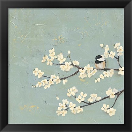 Framed Chickadee &amp; Dogwood I Print