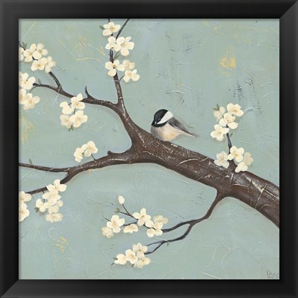 Framed Chickadee &amp; Dogwood II Print