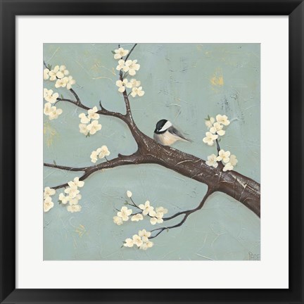 Framed Chickadee &amp; Dogwood II Print