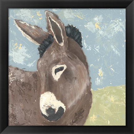 Framed Farm Life-Donkey Print