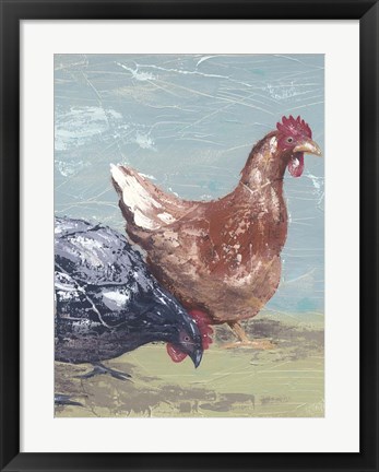 Framed Farm Life-Chickens I Print