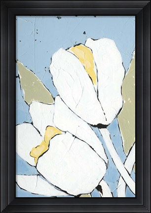 Framed White Tulip Triptych I Print