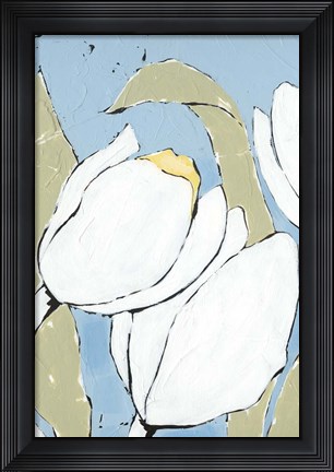 Framed White Tulip Triptych II Print