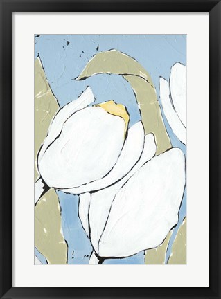 Framed White Tulip Triptych II Print