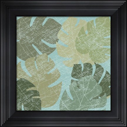 Framed Faded Tropical Leaves II Print