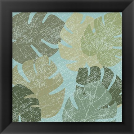 Framed Faded Tropical Leaves II Print