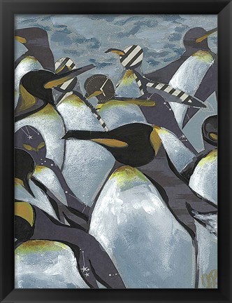 Framed Colony of Penguins II Print