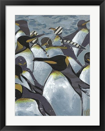 Framed Colony of Penguins II Print