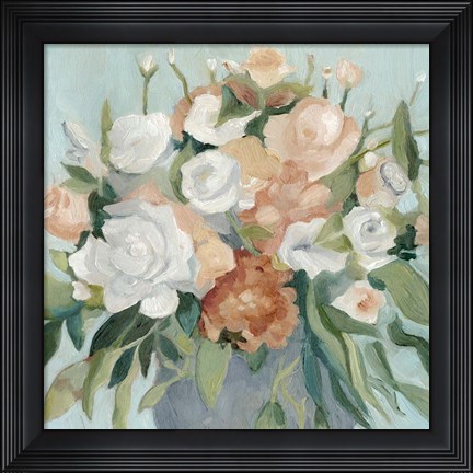 Framed Soft Pastel Bouquet I Print