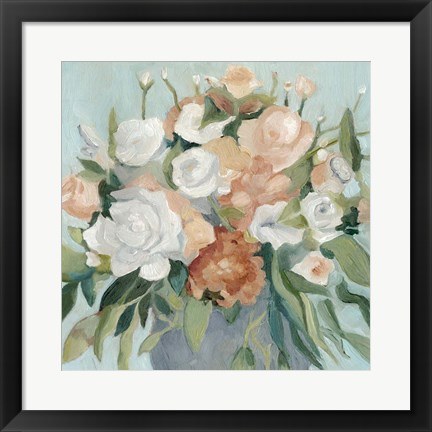 Framed Soft Pastel Bouquet I Print