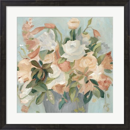 Framed Soft Pastel Bouquet II Print