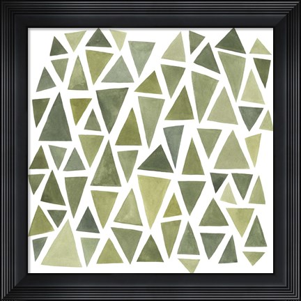 Framed Celadon Geometry I Print