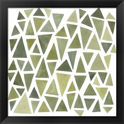 Framed Celadon Geometry I Print