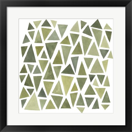 Framed Celadon Geometry I Print