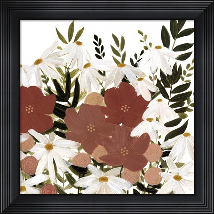 Framed Terracotta Wildflowers I Print