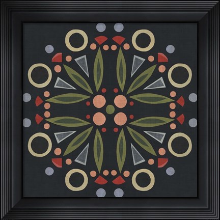 Framed Folk Mandala I Print