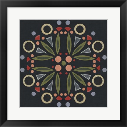 Framed Folk Mandala I Print