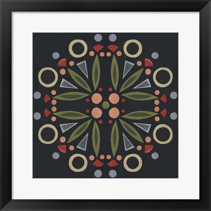 Framed Folk Mandala I Print