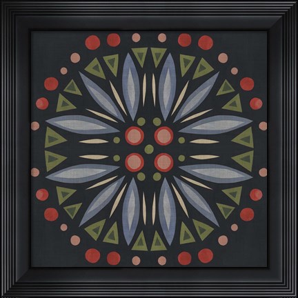 Framed Folk Mandala III Print