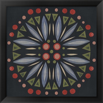Framed Folk Mandala III Print