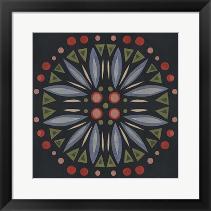 Framed Folk Mandala III Print