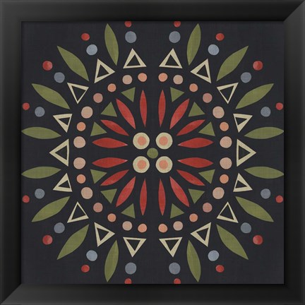 Framed Folk Mandala IV Print