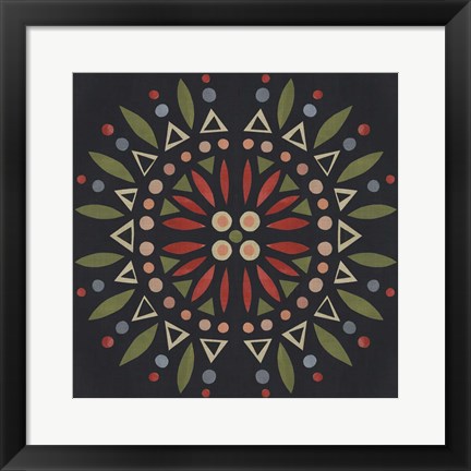 Framed Folk Mandala IV Print