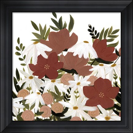 Framed Terracotta Wildflowers II Print