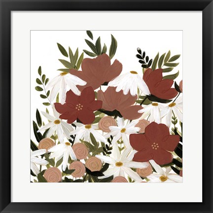 Framed Terracotta Wildflowers II Print