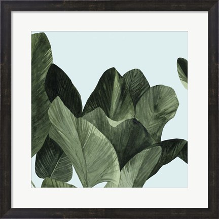 Framed Celadon Palms I Print