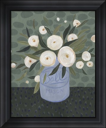 Framed Mason Jar Bouquet III Print