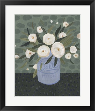 Framed Mason Jar Bouquet III Print