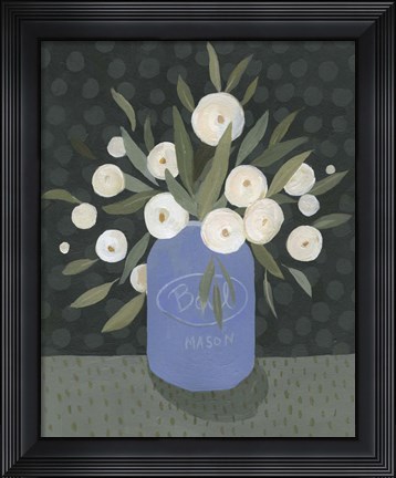 Framed Mason Jar Bouquet II Print