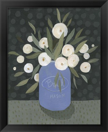 Framed Mason Jar Bouquet II Print