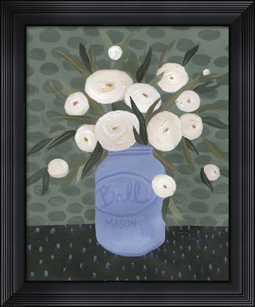 Framed Mason Jar Bouquet IV Print