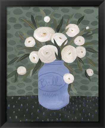 Framed Mason Jar Bouquet IV Print