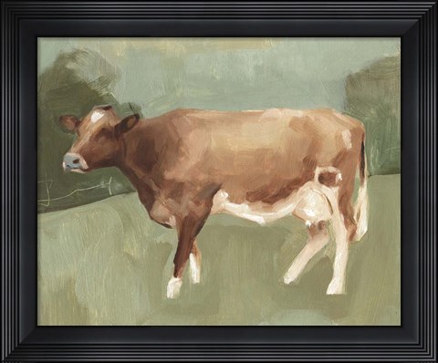 Framed Bovine Field I Print