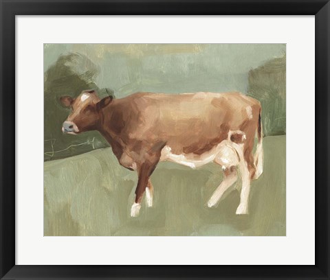 Framed Bovine Field I Print