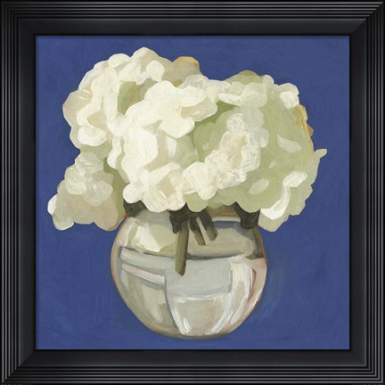 Framed White Hydrangeas I Print