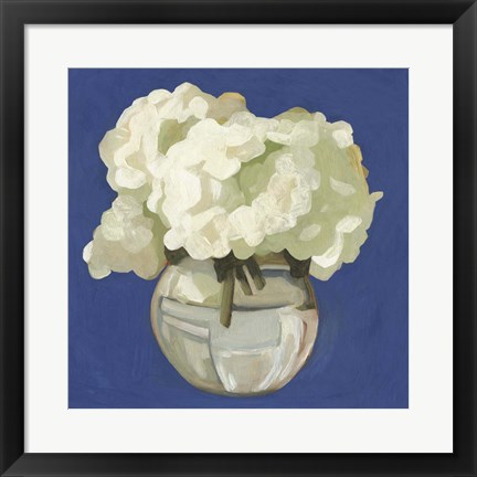 Framed White Hydrangeas I Print