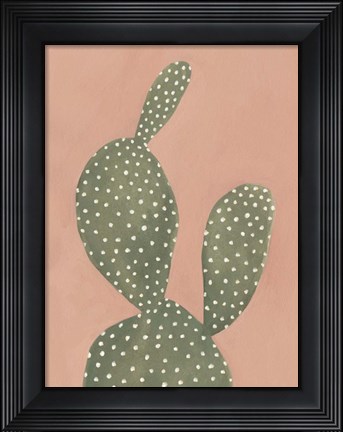 Framed Coral Cacti I Print