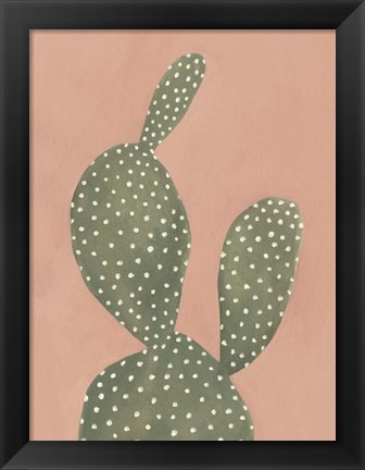 Framed Coral Cacti I Print