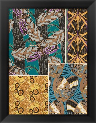 Framed Decorative Butterflies I Print