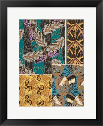 Framed Decorative Butterflies I Print