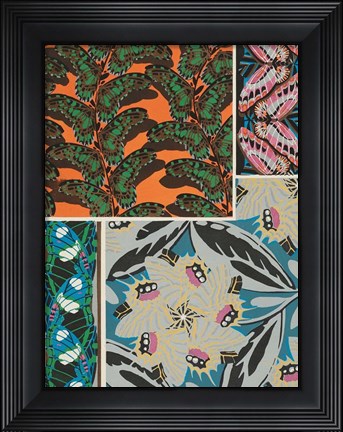 Framed Decorative Butterflies II Print